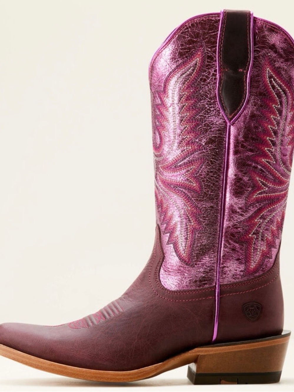 Ariat western boot in crimson grape/magenta shine - Picture 3 of 13